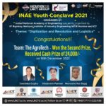 INAE Youth Conclave 2021 Team AgroTech won the 2nd prize 2