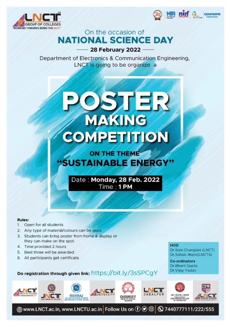 Poster Making Competition On The Theme Sustainable Energy | LNCT Group