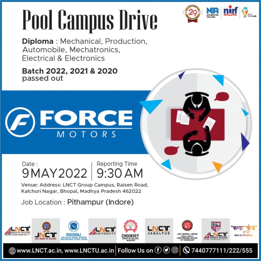 Pool Campus Drive for Force Motors. 1