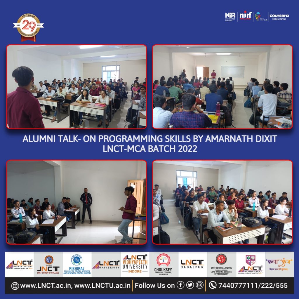 Alumni Talk- On Programming Skills By Amarnath Dixit LNCT-MCA Batch 2022 5