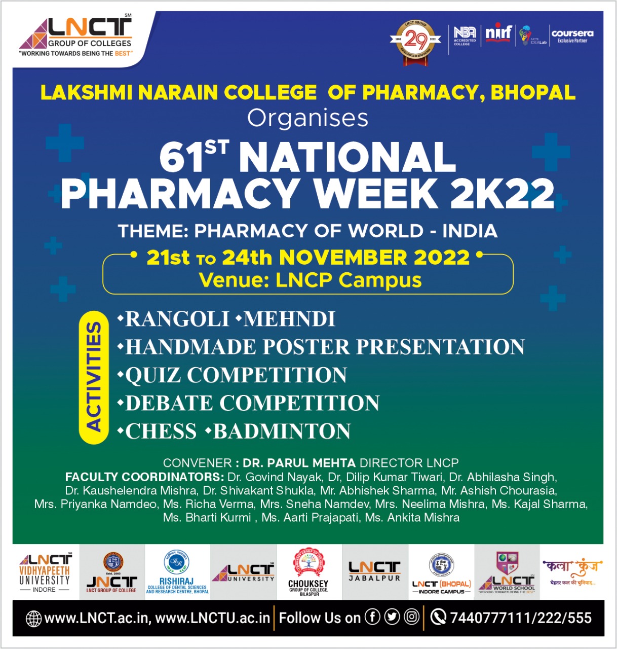 Celebrating 61st National Pharmacy Week LNCT Group