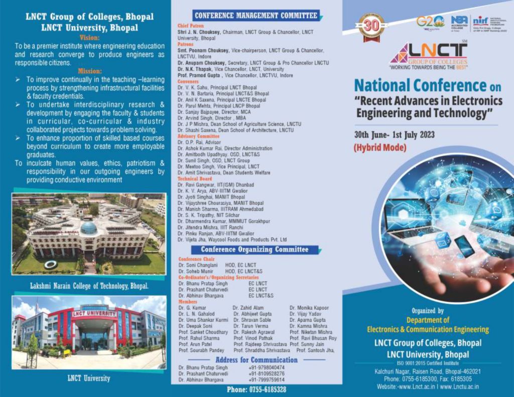National Conference on Recent Advances in Electronics Engineering and Technology 21