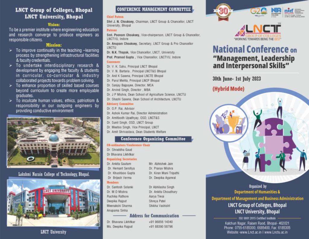 National Confrence on Management Leadship and Interpersonal Skils 1