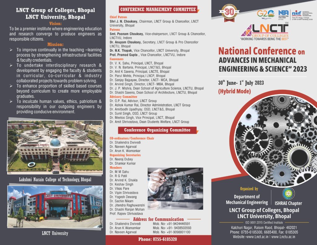National Conference on Advances in Mechanical Engineering & Science 7