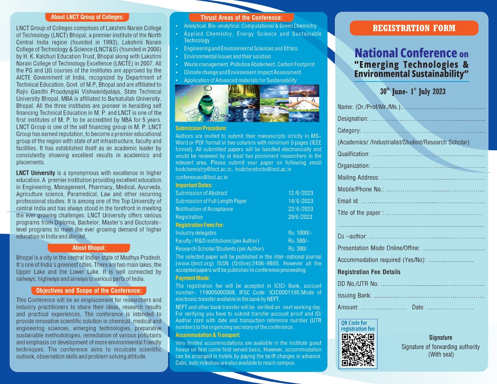 National Conference on Emerging Technologies & Environmental Sustainability 1
