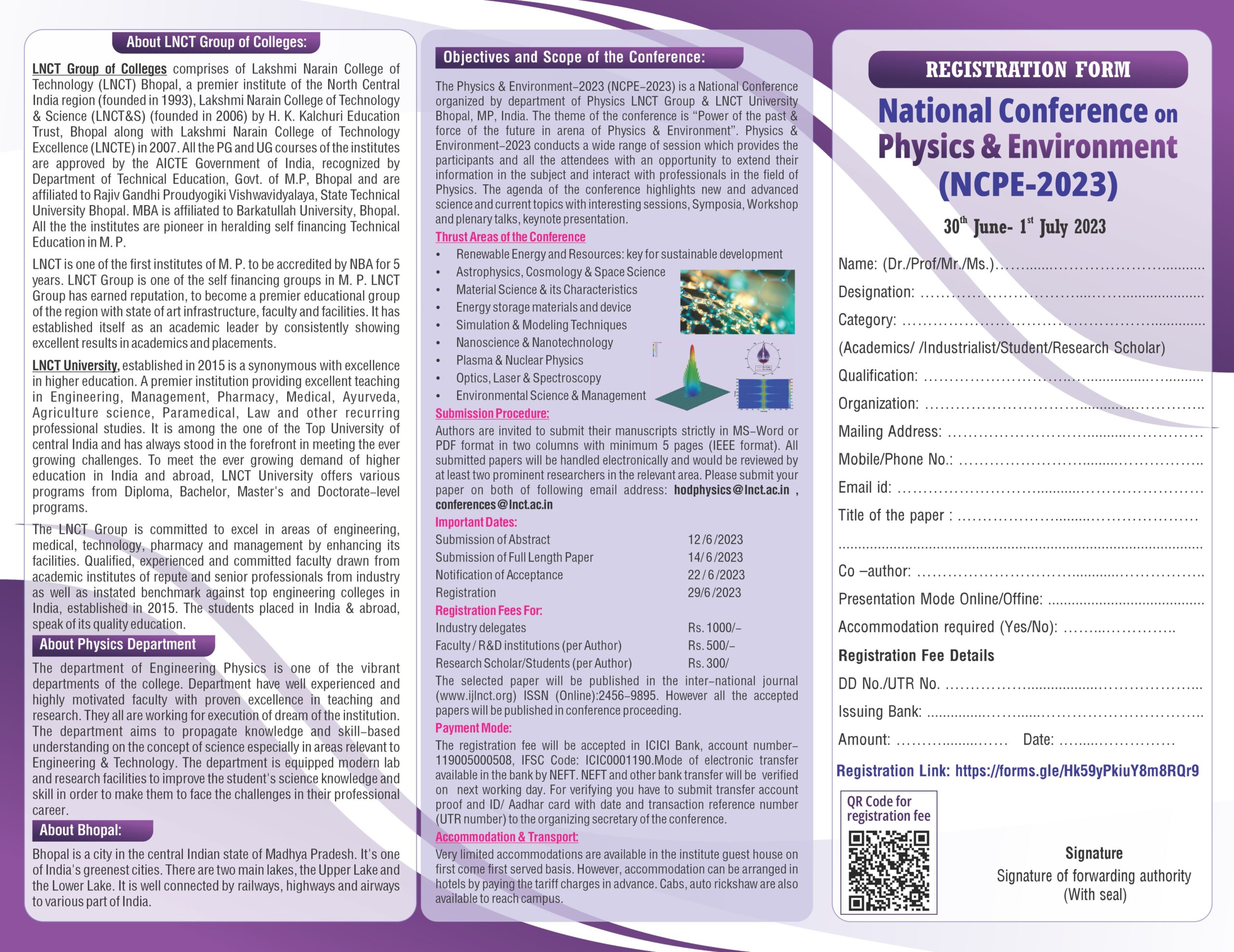 National Conference on Physics & Environment (NCPE-2023) 1