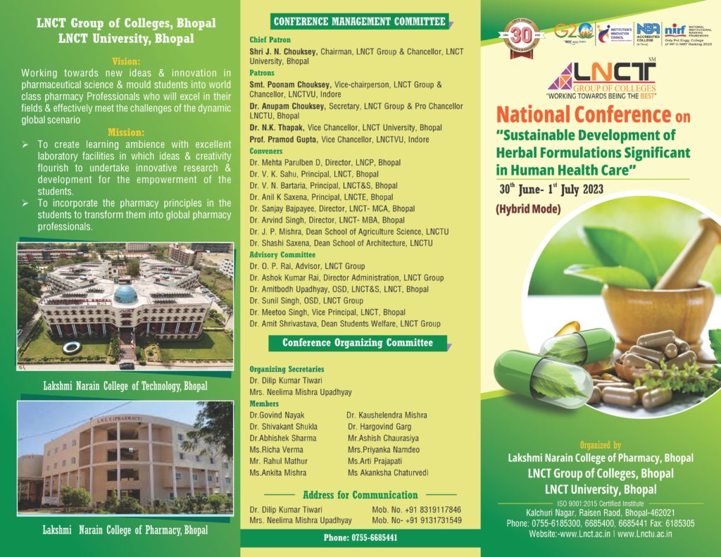 National Conference on Sustainable Development of Herbal Formulations Significant in Human Health Care 5