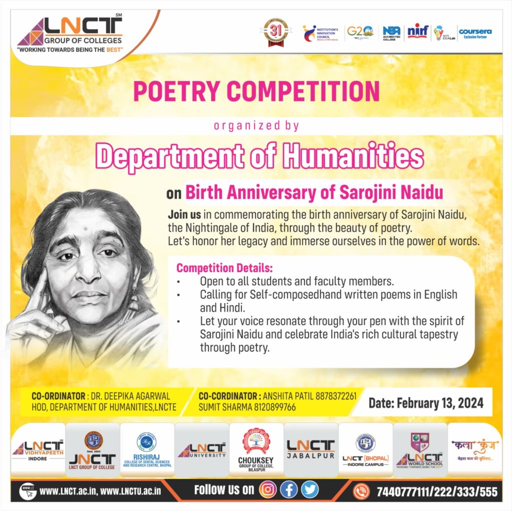 Department of Humanities is organizing a Poetry Competition 10
