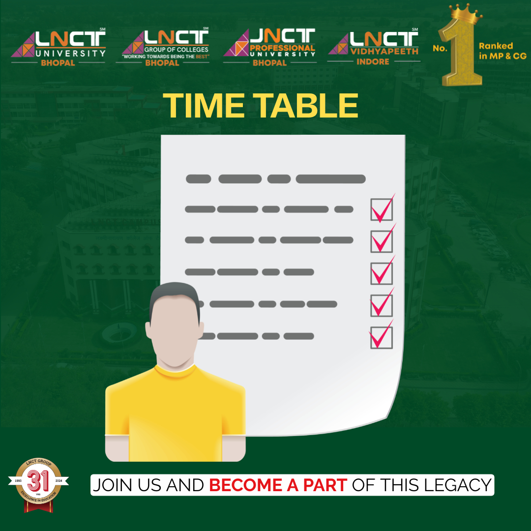 TIME TABLE MID SEM II- 2ND MID SEM | LNCT Group