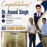 Dr. Anand Singh Elevated to Prestigious IEEE Senior Member Grade 2