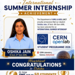 LNCT University Student Oshika Jain Selected for CERN OpenLab Student Programme 2026 2