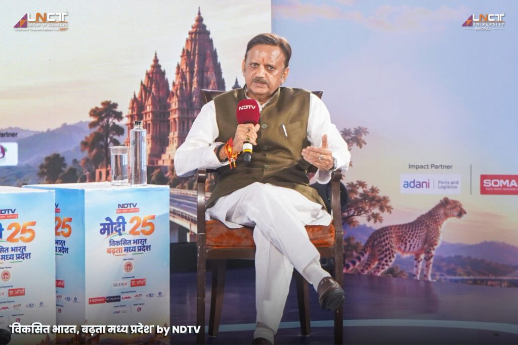 LNCT Group Executive Director Ms. Pooja Shri Chouksey Honoured at NDTV’s “मोदी@25 – विकसित भारत, बढ़ता मध्य प्रदेश” Initiative for Her Leadership and Contribution to Education and Madhya Pradesh Development 3