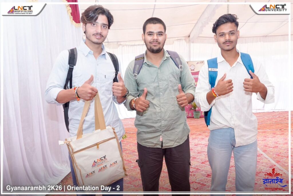 The excitement of Gyanaarambh 2K26 – Orientation Day 2 continues at LNCT! 2